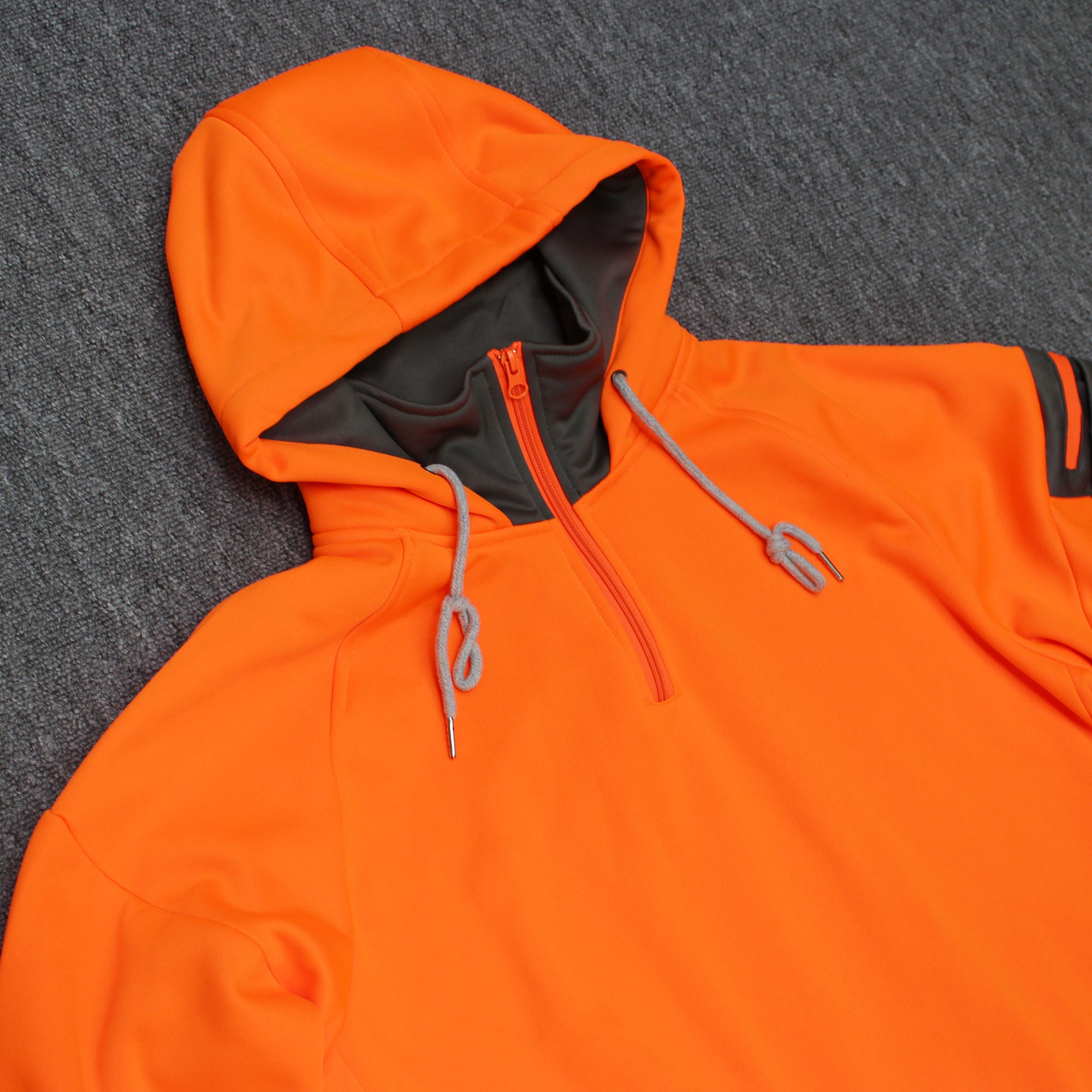 florescent hoodie with built in snood